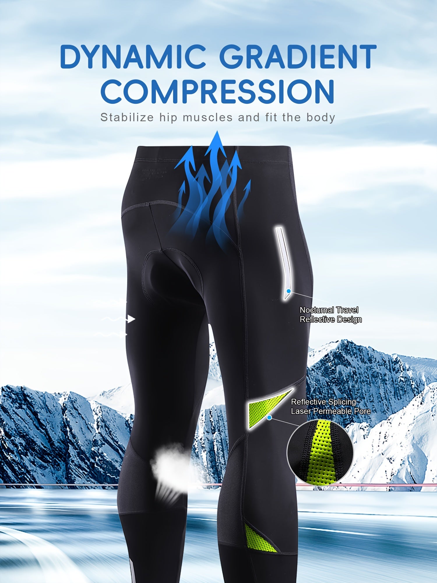 Men's Warm Cycling Pants Leggings Quick Dry Compression Pants