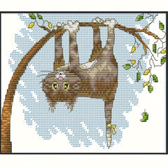 Cross Stitch Animal Series Upside down Cat DIY Embroidery Kit