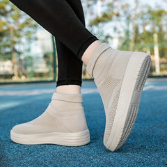 Women's High Breathable Flying Woven Sneakers Anti-slip Sports Shoes