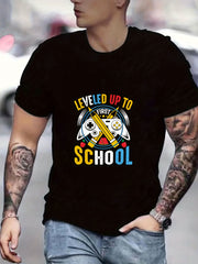 Men's Graphic Crew Neck Active T-shirt for Summer