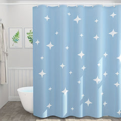Waterproof Star Shower Curtain 12 Hooks Light Bathroom Decor