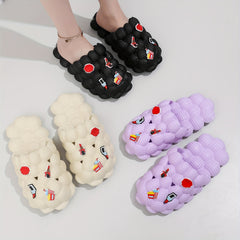 Girls' Cartoon Charm Lychee Slippers Non Slip Lightweight Indoor Shower Pool