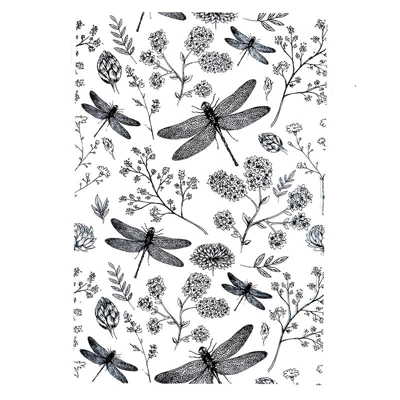 Dragonfly Flower Seal Stamps For Card Making Deco