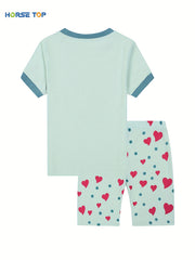 2pcs Toddler Girls Alpaca & Rainbow Graphic Pajama Set
