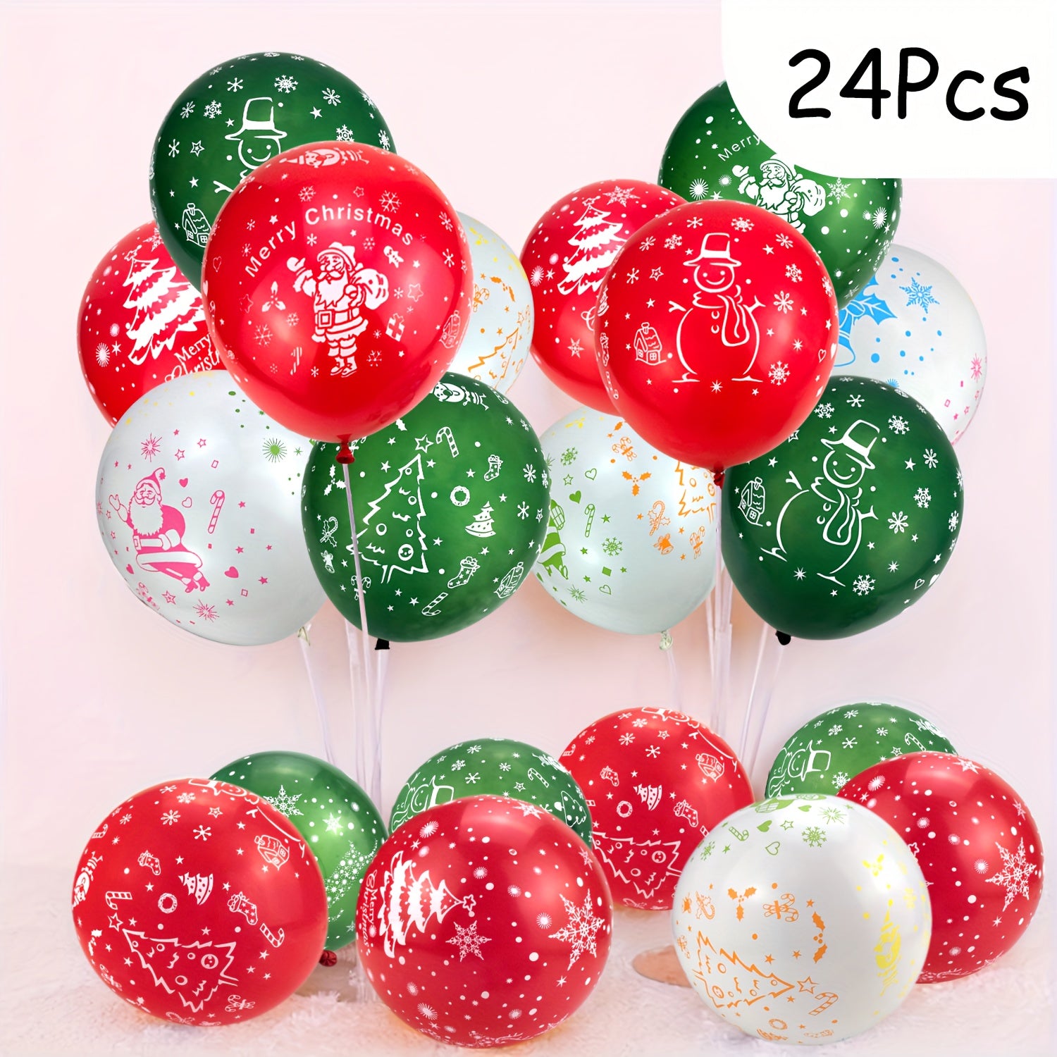Christmas Latex Balloons 30-48cm Santa Trees Snowflakes Elk Snowman Bell
