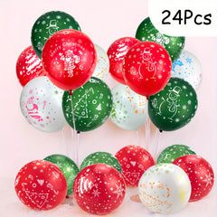 Christmas Latex Balloons 30-48cm Santa Trees Snowflakes Elk Snowman Bell