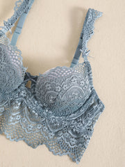 Soft Lace Mesh Everyday Bras Comfortable & Bow Thin Cup Intimates Bra