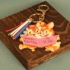 Squirrel Pendant Keychain for Car Keys Backpacks Wallets