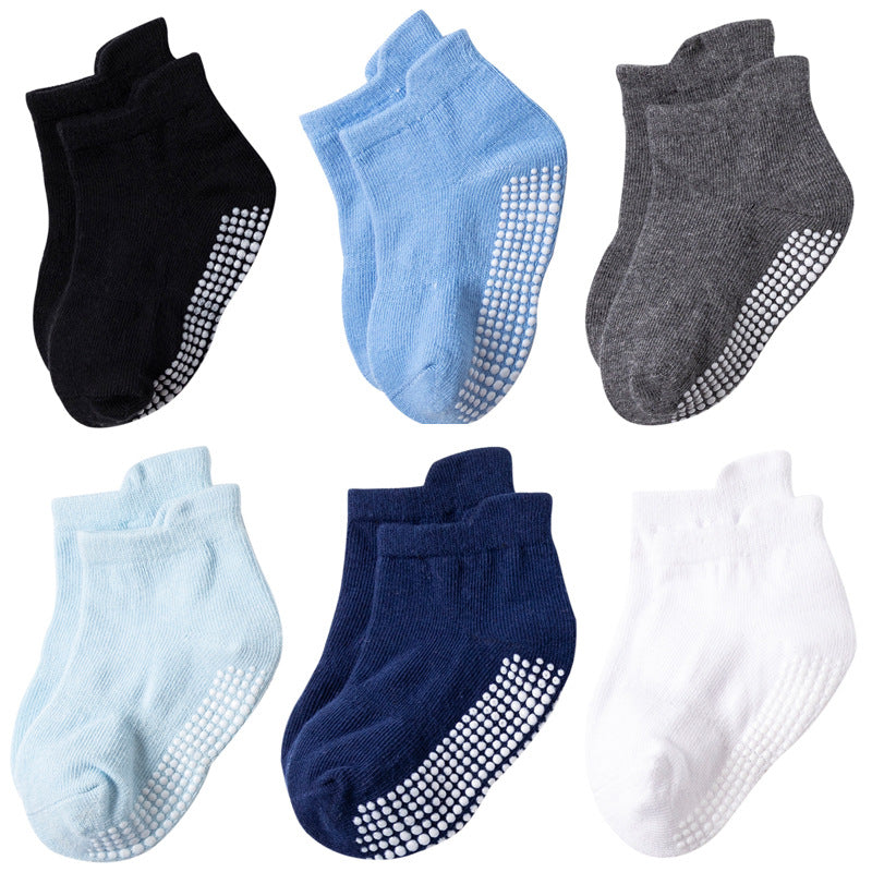 6pcs Non Slip Socks for Baby Boys - Comfortable and Stylish