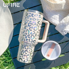 40oz Leopard Stainless Steel Tumbler Insulated Portable