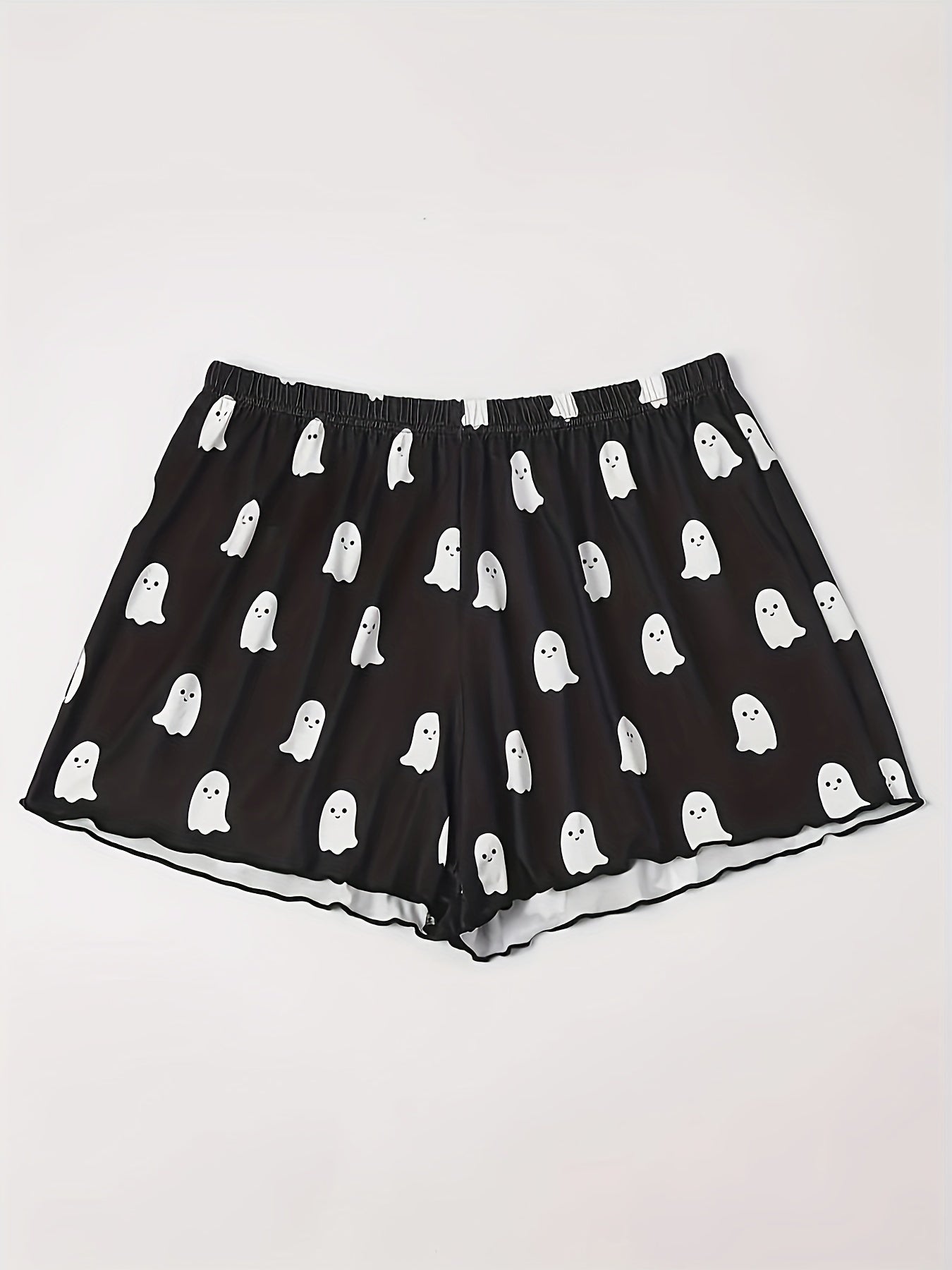 Cartoon Ghost Lounge Shorts Women's Casual Elastic Waistband Shorts