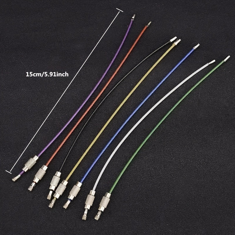 10pcs Stainless Steel Wire Keychain for Camping Hiking