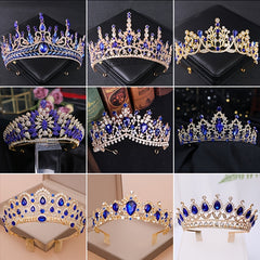 Rhinestone Crown Tiara Queen Style Headband for Prom Birthday Party