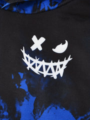 Evil Smiling Tie Dye Boys Hooded Sweatshirt