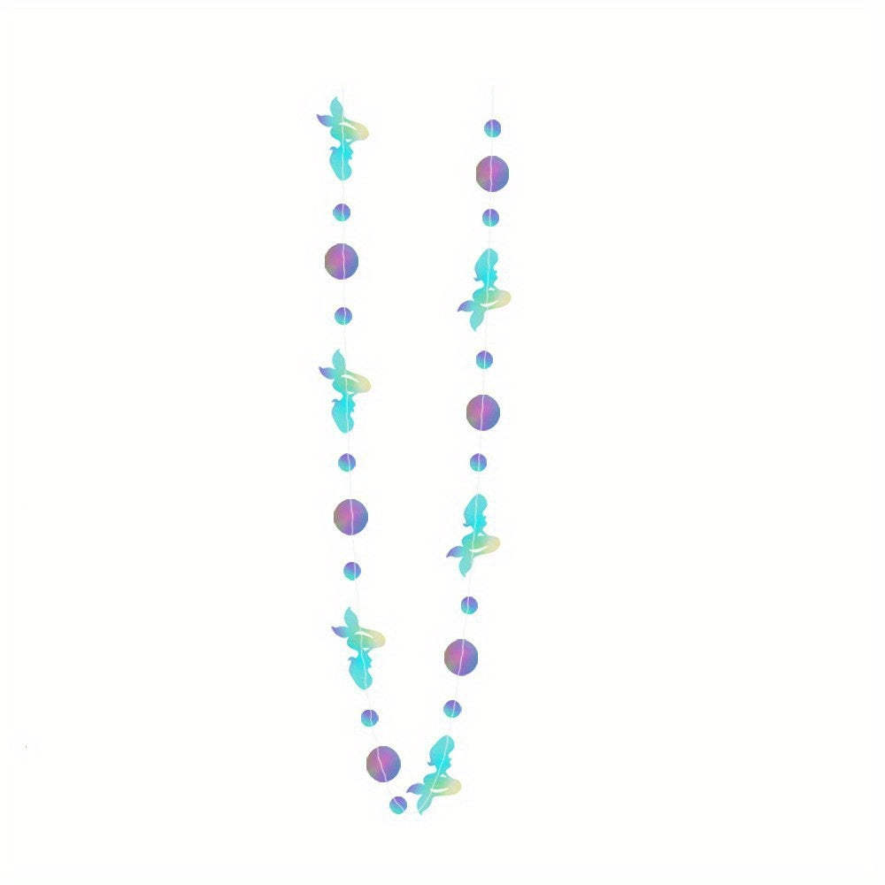 4M Iridescent Mermaid Garland Jellyfish Sea Star Pearl Holographic Streamer