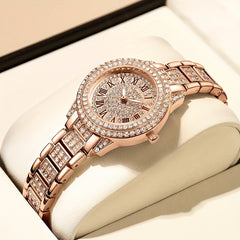 LIGE Girls' Faux Diamond Teen Watch Waterproof