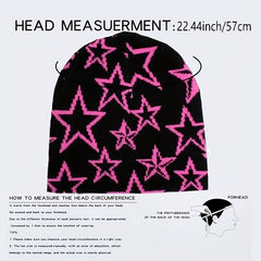 Goth Pentagram Beanie Y2K Star Knit Hat
