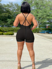 Sexy Backless V-Neck Romper Jumpsuit
