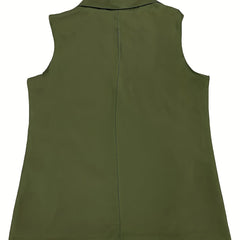 Sleeveless Lapel Blazer & Stylish Tops For Women