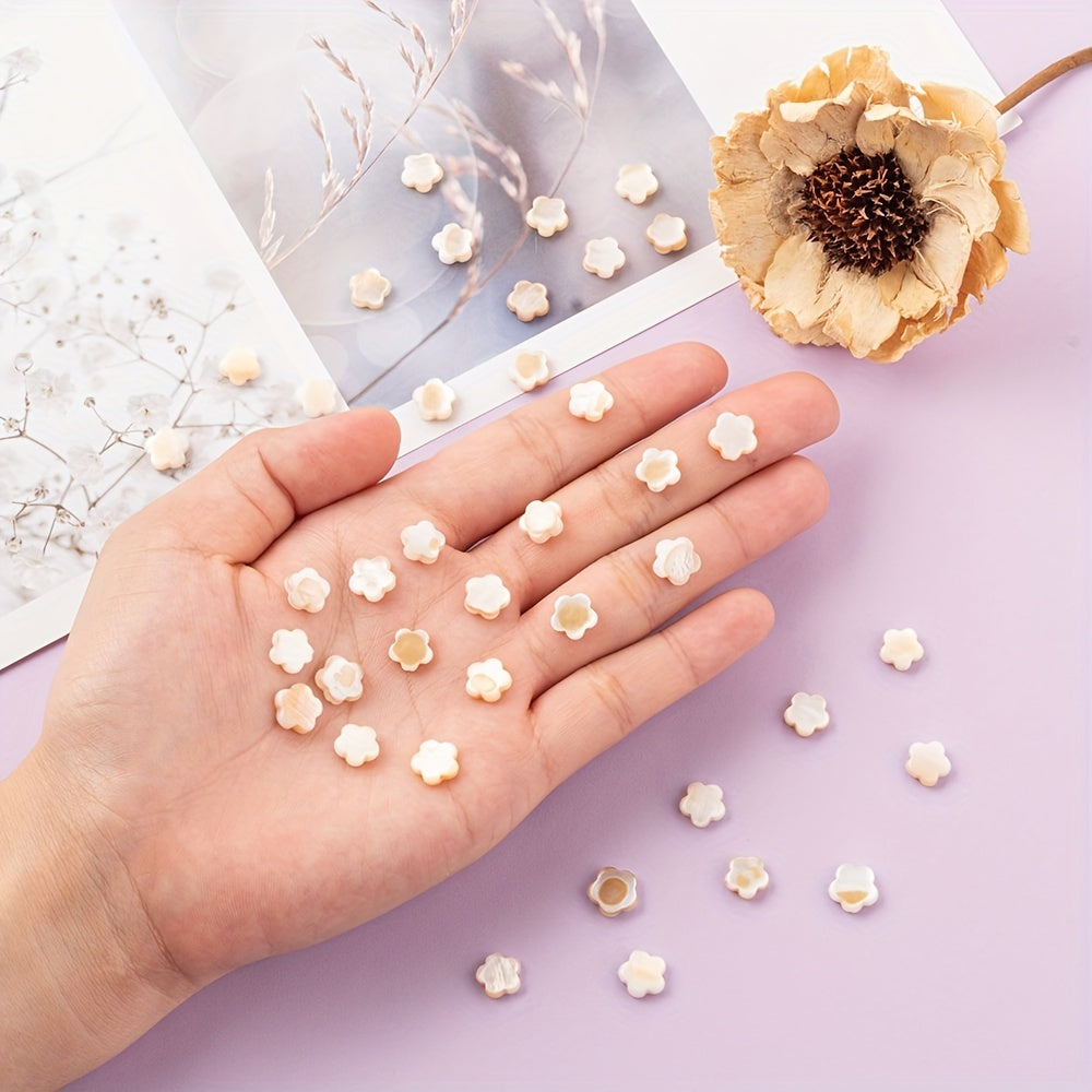 30pcs Freshwater Shell Flower Spacer Beads for Jewelry Making