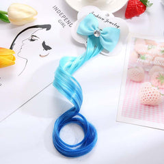 Girls Bow Gradient Wig Hair Hair Clips Decorative Hair Accessories