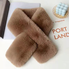 Rabbit Fur Scarf Unisex Autumn Winter Plush Neckwear Thick Warm Double-sided