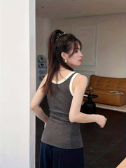 5pcs Letter Print Tank Tops Sleeveless Crew Neck Top Women's Lingerie