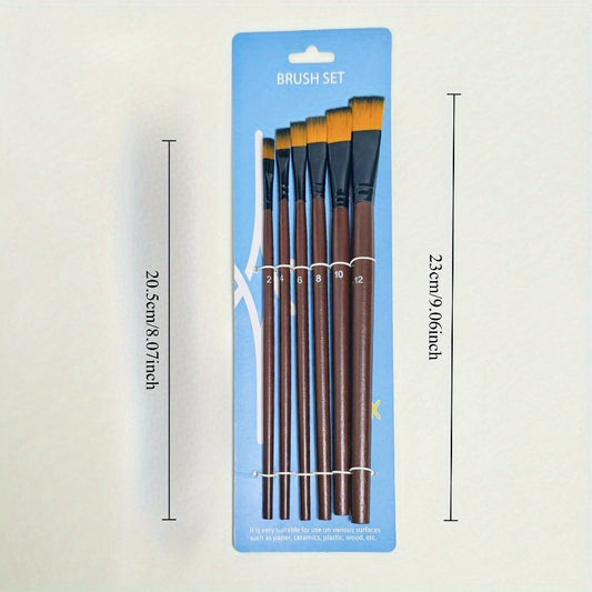 Nylon Wool Brushes 6 Sets for Gouache Watercolor Acrylic Paint