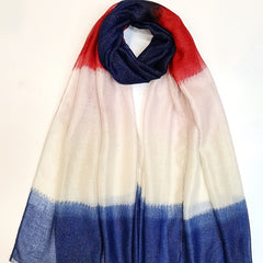 Gradient Silver Wire Scarf Frayed Edge Windproof Sunscreen Beach Towel