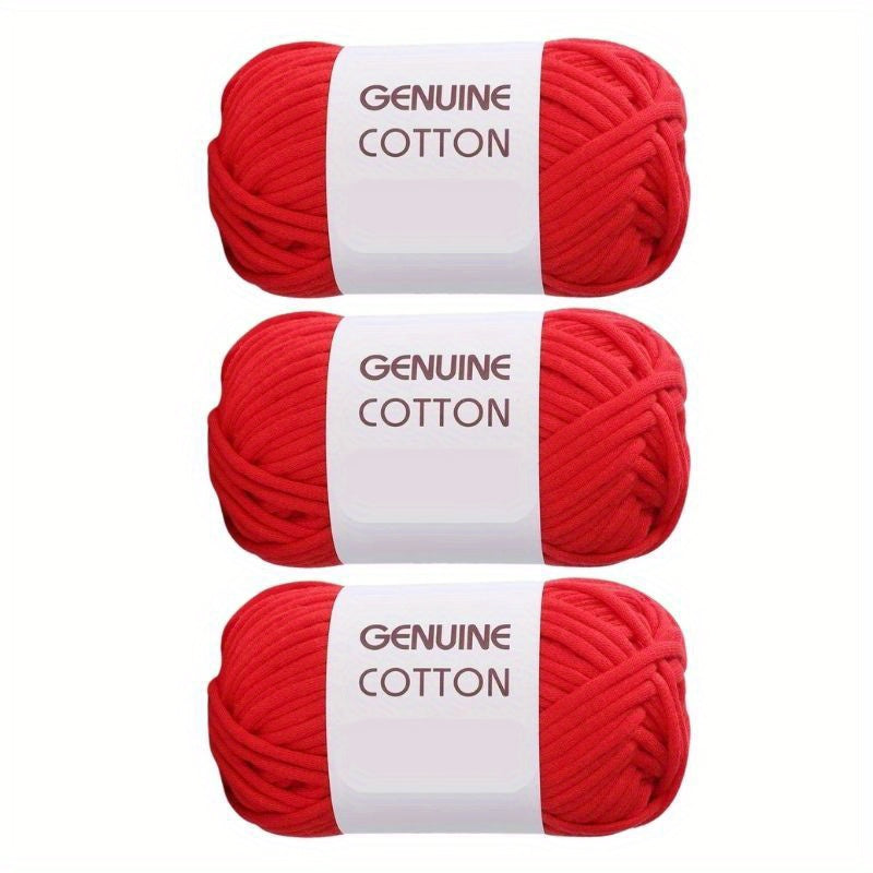 3 Skeins Cotton Nylon Blended Yarn for Knitting Weaving Crocheting