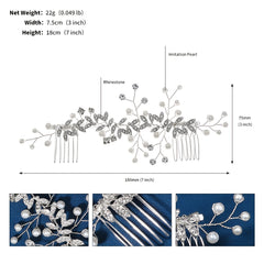 Crystal Hair Comb Faux Pearl Bridal Headpiece Wedding Hair Accessories