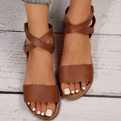 Women's Ankle Strap Sandals Open Toe Lightweight Slip On Shoes