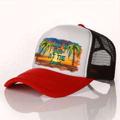 Summer Multicolor Hat Sunset Beach Print Hat For Men Men's Peaked Cap