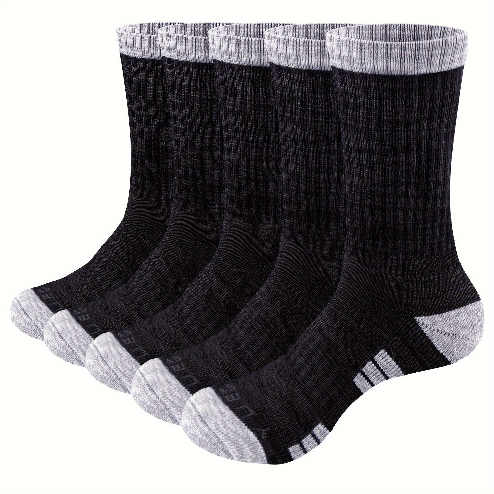 YUEDGE Men's Cushioned Hiking Crew Socks Moisture Wicking Durable Athletic Socks