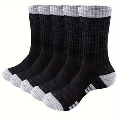 YUEDGE Men's Cushioned Hiking Crew Socks Moisture Wicking Durable Athletic Socks