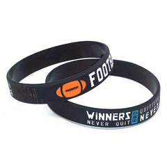 Football Rugby Believe You Can Victory Never Give Up Silicone Wristband