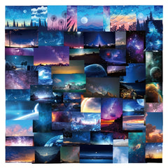 60pcs Starry Sky Cartoon Night Scenery Waterproof Sticker Pack