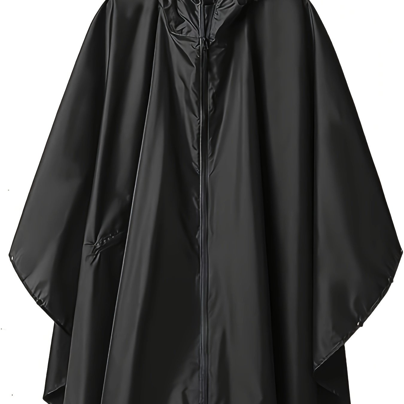 Waterproof Rain Poncho with Zipper Pocket Hood