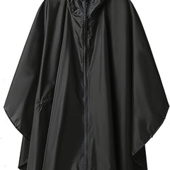 Waterproof Rain Poncho with Zipper Pocket Hood