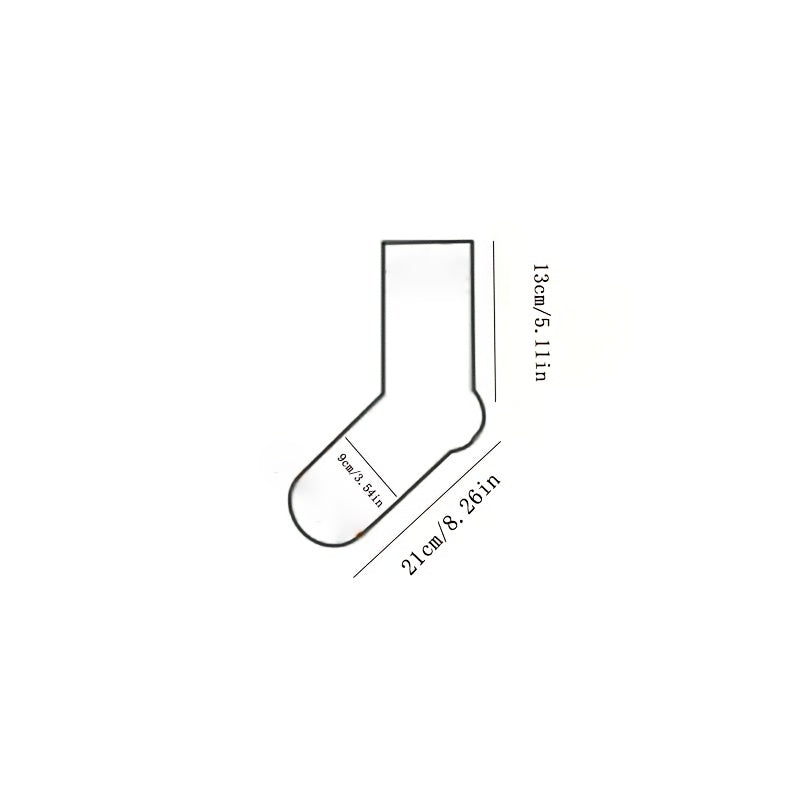 6 Pairs Men's Embroidered Mid Calf Socks