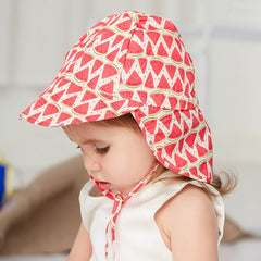 Toddler Watermelon Print Bucket Hat Sunscreen Wide Brim Beach Basin Hat