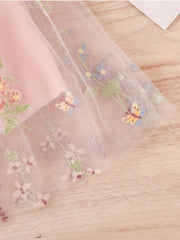 Baby Girls Butterfly Embroidery Mesh Cami Dress for Summer