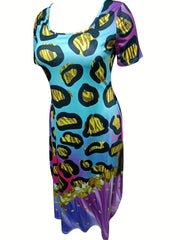 Plus Glitter Leopard Print Maxi Dress