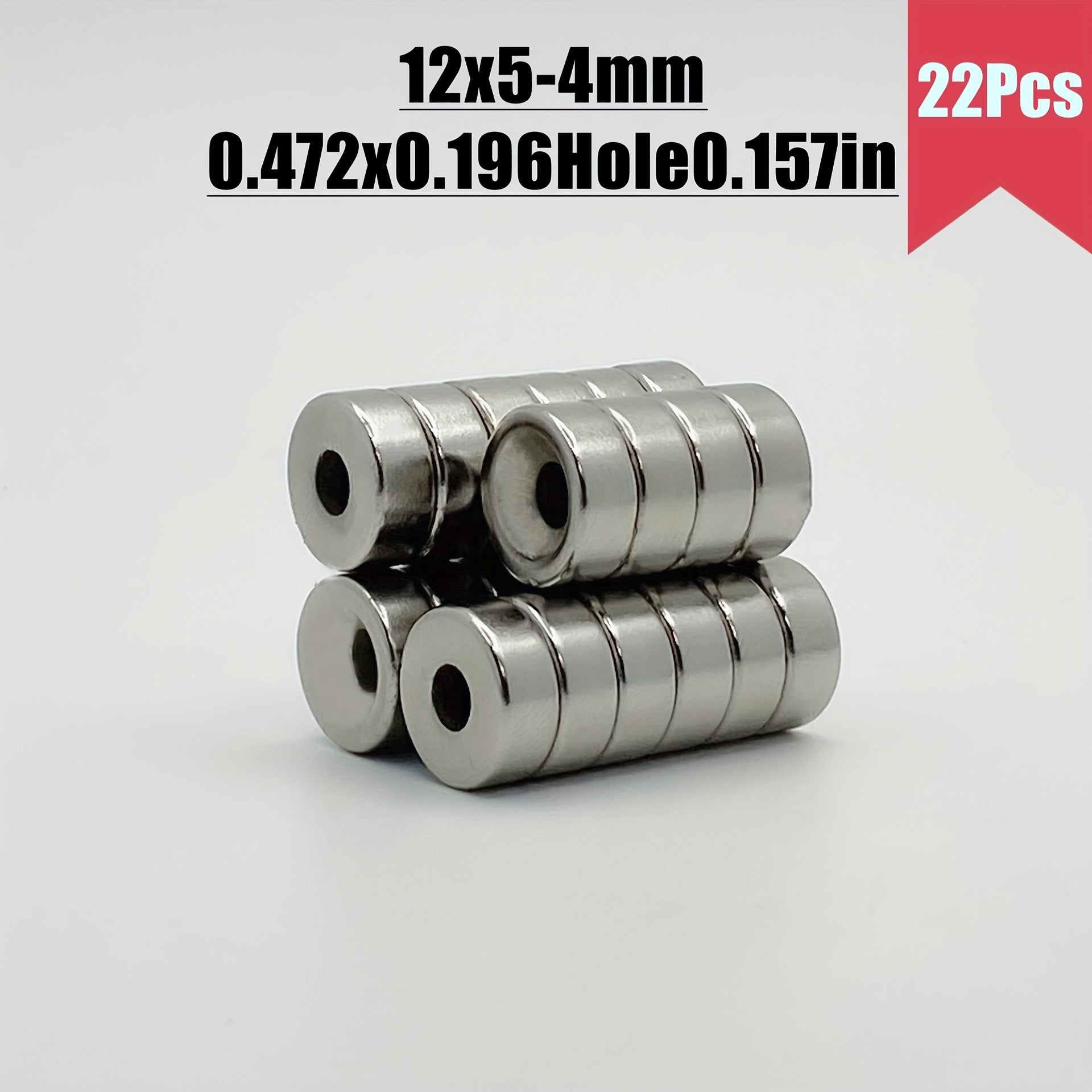 120pcs 12x5 Hole 4mm Strong Magnet With Holes