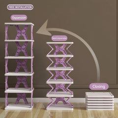 1pc Folding Shoe Rack Indoor Room Storage Rack Shoe Organizer