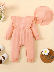 Unisex Baby Ruffle Romper & Headband Set for Newborns