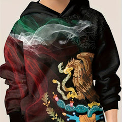Eagle Print Hooded Sweatshirt for Kids - Halloween Party Gift