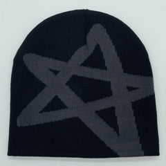 Y2K Knitted Hat Pentagram Winter Outdoor Sports Hat