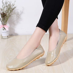 Women's Solid Flat Loafers Lightweight Round Toe Soft sole Non slip Shoes