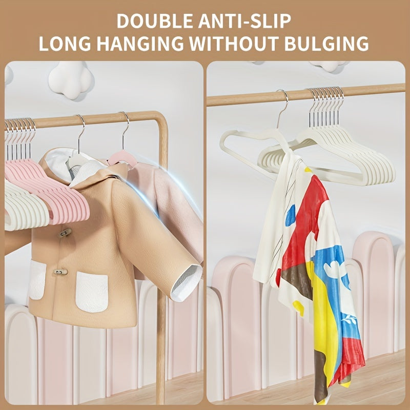 Children's Flocked Clothes Rack - Home Closet Hanging Storage